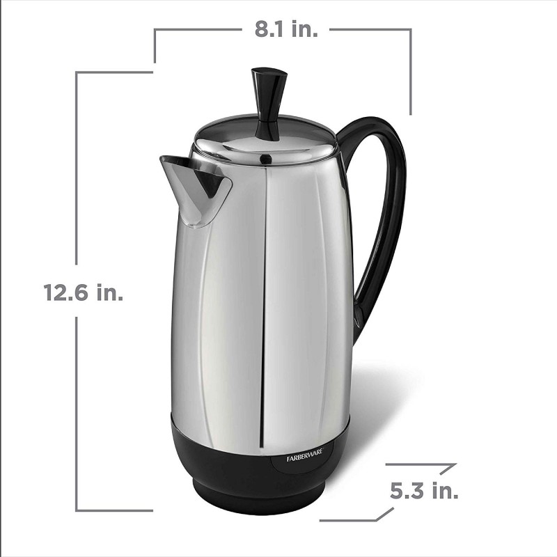  12-Cup Percolator, Stainless Steel, FCP412 